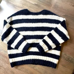Molly Bracken Navy Striped Sweater, Size XS